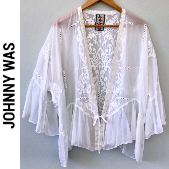 Johnny Was Jackets & Blazers - ❌SOLD❌ Johnny Was Demoran Ruffle Kimono Top